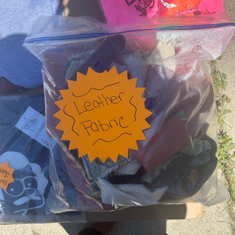 Assorted Leather Fabric Pieces